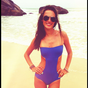 Alessandra Ambrosio blue bikini