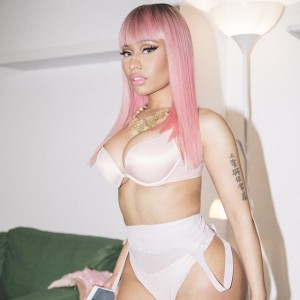 Nicki Minaj in white lingerie