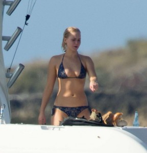 Jennifer Lawrence yacht bikini