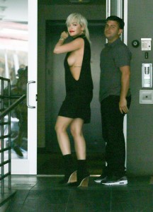 Rita Ora paparazzi boobs slip