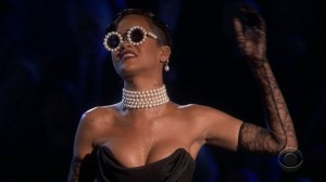 Rihanna cleavage on stage