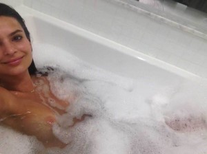 Emily Ratajkowski bathroom nipples