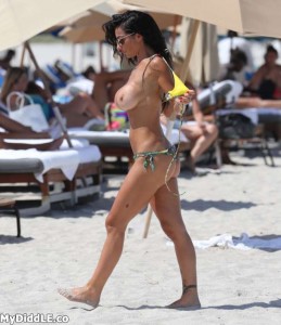 Priscilla Salerno at beach naked