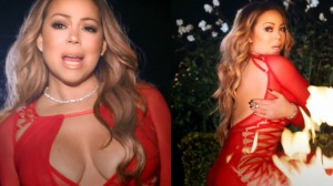 Mariah Carey hot in red