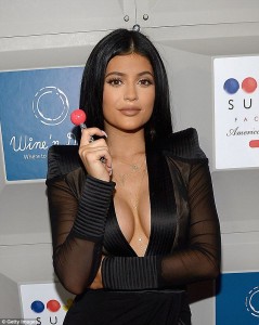 Kylie Jenner cleavage sexy dress