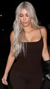 Kim Kardashian sexy brown costume