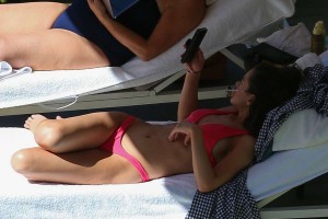 *EXCLUSIVE* Hailee Steinfeld looks hot poolside in a pink bikini